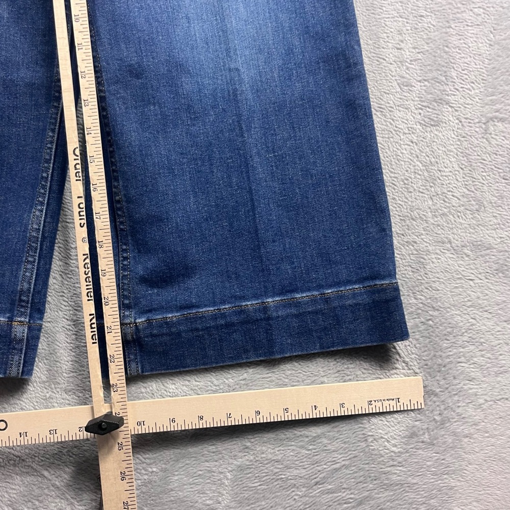 Spanx High Rise Wide Leg Jeans Medium Wash Blue Pull On Denim Size M 21649Q - Picture 7 of 12
